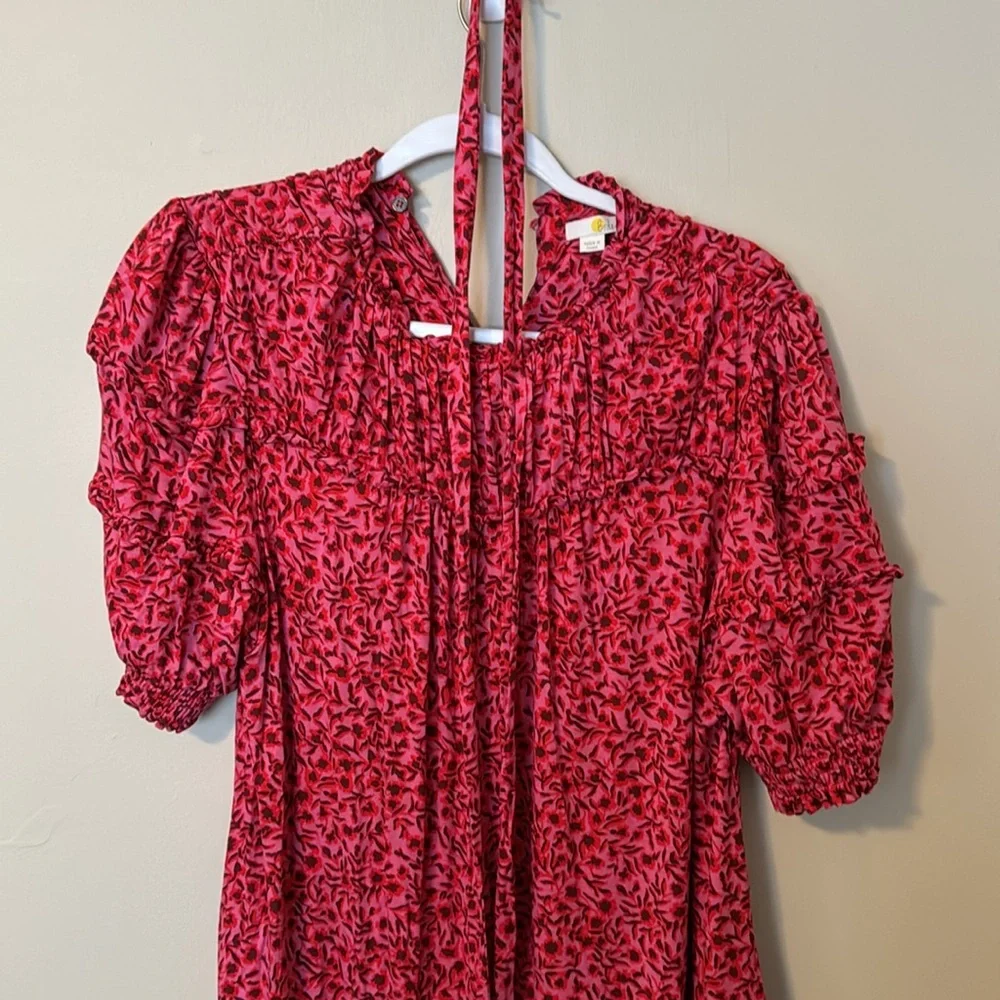 Boden l Elegant Red Floral Dress - Picture 2 of 7